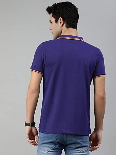 Image of Urbano Fashion Men's Solid Slim Fit Half Sleeve Cotton Polo T-Shirt