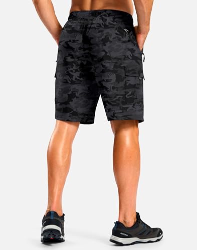 Image of Pudolla Men's Hiking Cargo Shorts with 5 Pockets Lightweight Casual Shorts
