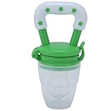 Fdit Schnuller, Weiches Silikon-Beißspielzeug für Säuglinge und Kleinkinder, Fruchtsauger für Babys – BPA-frei, mit Staubschutz – Geeignet für ab 5 Monaten (Grüne Trompete im Karton)