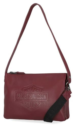 Harley-Davidson Women's Rebel Pebble Bar & Shield Crossbody Bag – Oxblood2