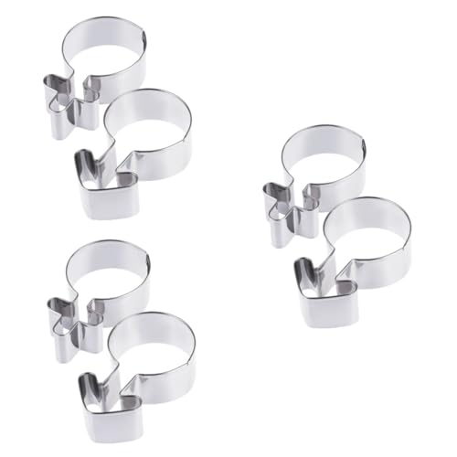 MAGICLULU 6pcs DIY Gender Symbol Cookie Stainless Steel Fondant Molds Biscuit Cake Decorations Baking Tools