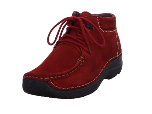 Wolky Seamy Moc Bootie 0625311-553, Antique Nubuckleder, Cherry red,...