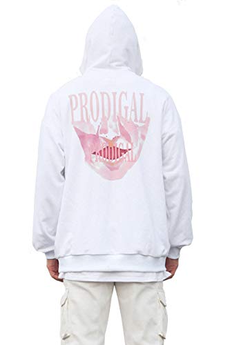 Sweat à capuche Prodigal The Horror Face blanc taille S pour un style streetwear épuré