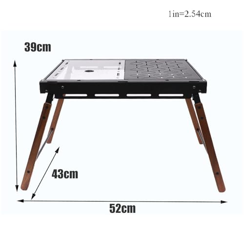 Camping Foldable Table, Portable Picnic Table IGT Unit Combination Table, Steel Roll-up Square Table for Camping, Picnic