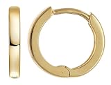 trendor Pendientes de aro pequeños, plata de ley 925, chapados en oro, 12 mm de diámetro, para mujeres, hombres y niños, aros pequeños, plata de ley, 21736