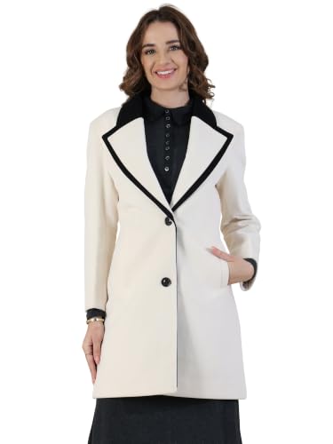 Image of PLAGG Women's Notched Lapel Long Overcoat