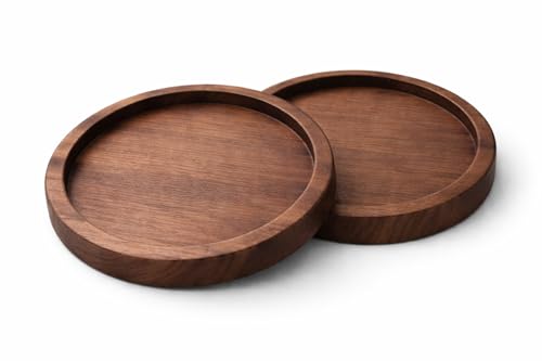 Sabai´ly - 2 Portavelas Elegantes de Nogal FSC - Ø 10 cm ⇧ 1.3