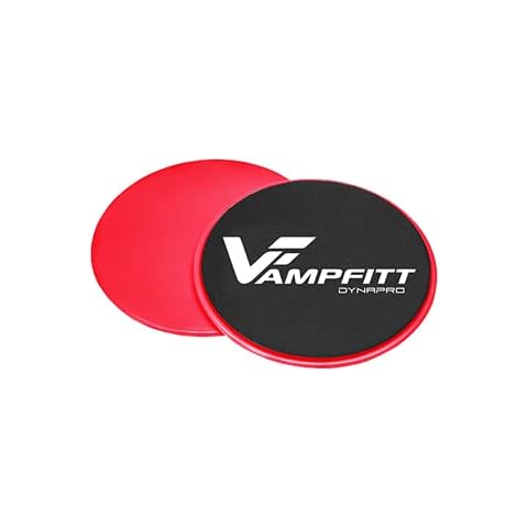 DYNAPRO Core Exercise Sliders (Set of 2) | Smooth Gliders Dual-Sided Design | Professional Quality Ab Glider Workout Discs | Portable Fitness Glide Disc for Carpet, Hardwood, & Other Floors (Red) Cover