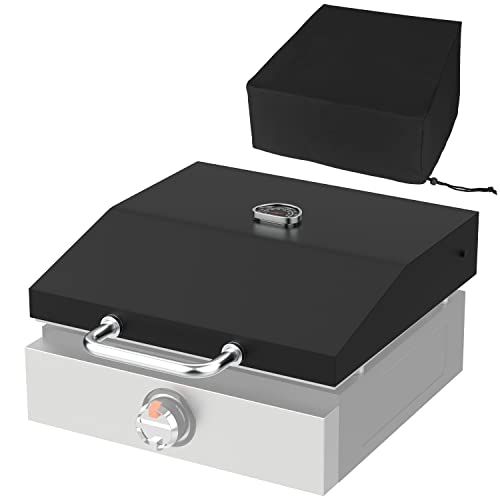 BBQ Future Griddle Lid for Blackstone 17 Inch Adventure Ready 1832 & 1971 (Before 2021) Hinged Hood with Thermometer & Storage Cover Blackstone 17 Inch Top Lid Replacement for Tabletop Griddle