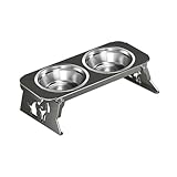 Leefasy Bowls Bowl Versatile Puppy Kitten Removable Indoor Cats Feeding Station Stainless Steel Food Bowls, Gray