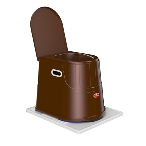 EASYCARE® Heavy Duty Premium Portable Indian to Western Toilet Converter | Commode Stool for Patients, Adults, Elderly, Kids, Handicap | Portable Toilet Seat | Toilet Chair I Capacity Upto 125 Kgs (Brown)