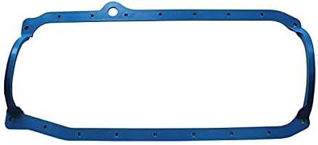 sbc blue oil pan gasket steel core rubber replacement compatible for 305 350 small block chevy 86-95
