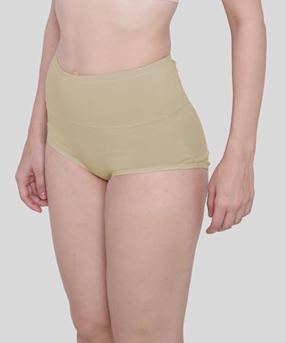 Image of GLAMORAS Women's Cotton High Waist Full Coverage Panty Set, Size M-XXL (Pack of 3 Panty) | High Rise Seamless Brief Panties for Women | Cotton Soft Tummy Support Underwear Panties for Women Combo Set