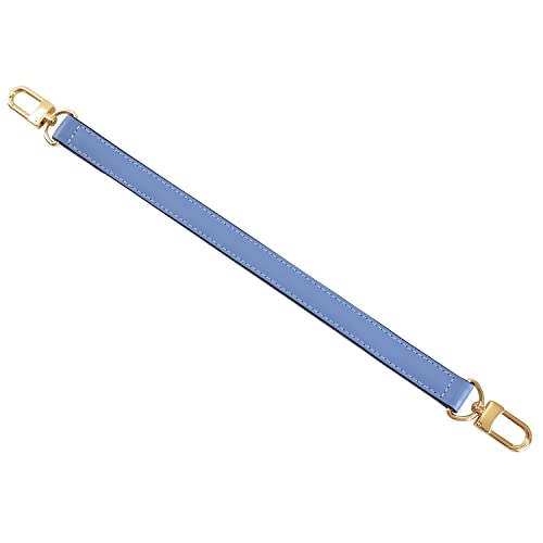 Image of Genuine Leather Plain Strap Replacement Top Handle Leather Strap for Handbag (Light Blue, 14.5 in)