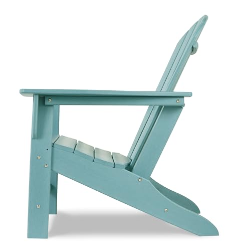Signature Design by Ashley Sundown Treasure Outdoor Patio HDPE Weather Resistant Adirondack Chair, Blue
