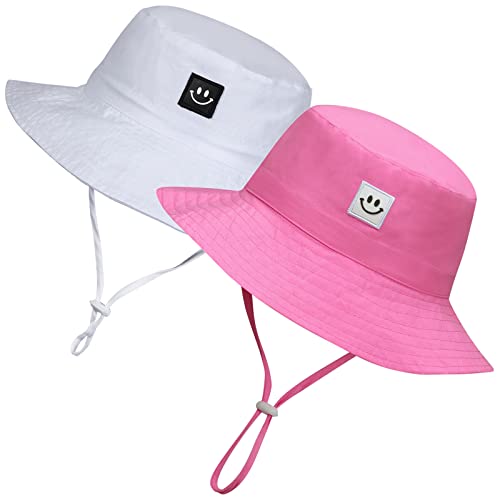 Image of MaxNova Baby Sun Hat Smile Face UPF 50+ Toddler Bucket Hat for Boys Girls 0-7 Years