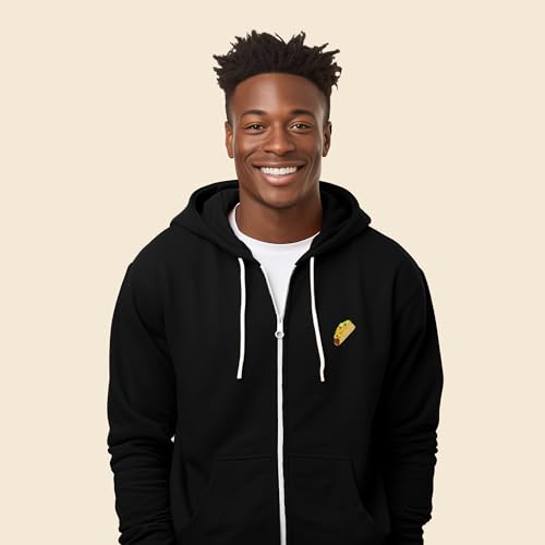 DALIX Taco Embroidered Zip Hoodie Fleece Long Sleeve Pocket Warm Soft Mens4