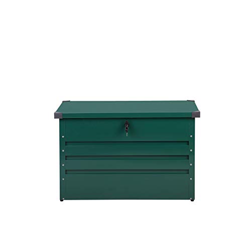 Metall-Gartentruhe 300 l dunkelgrün Kissenbox Auflagenbox für die Terrasse wasserdicht Aufbewahrungsbox Gartenbox Cebrosa – Bild 4