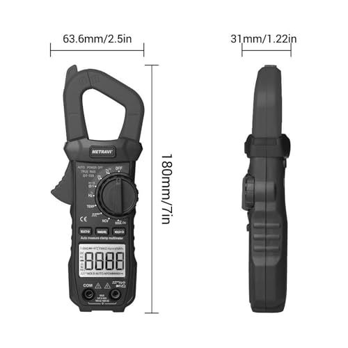 Metravi DT-725 TRMS AC/DC Digital Pocket Clamp Meter upto 600A with Auto Ranging