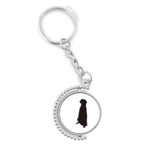 Llavero giratorio de animal lindo negro, un detalle original con argolla pilgrim para regalar