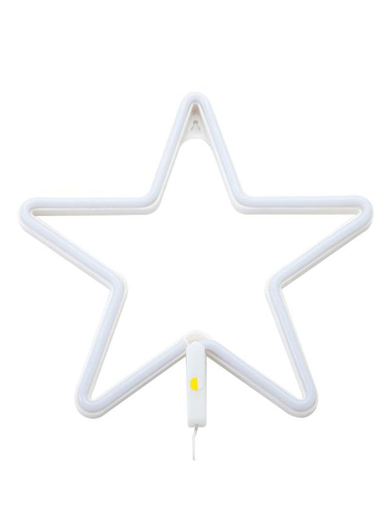 BPA Five Pointed Star Shape, Neon Light, White, LED, 1-piece, 20x20 cm