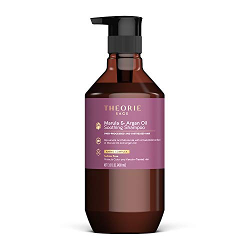 Theorie Marula And Argan Oil Soothing Shampoo - Rejuvenate & Moisturize - Suited For Over & Distressed Hair - Sulfate Free - Protects Color And Keratin Treated Hair, Pump Bottle - 400Ml #TOP25