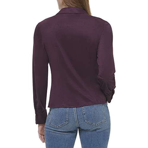 Image of Calvin Klein Women's Collar Soft Sinched Micro Suede