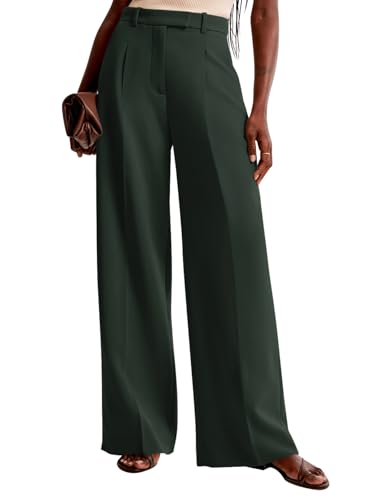 Image of NIMIN Women Wide Leg Pants High Waisted Dressy Work Trousers Business Casual Palazzo Pants with Pockets
