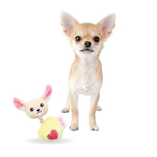 Pet London Chihuahua Character Tiny Dog Toy – Juguete de peluche para perro chirriante de pelo largo y corto Chihuahua cachorro y adultos (Lola (amarillo))