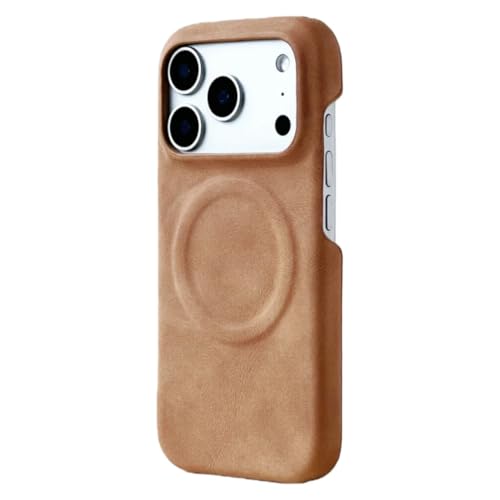Étui de téléphone magnétique iPhone 17 Pro en cuir mate : protégez contre les chutes graves