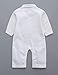 HMD Baby Boy Long Sleeve Gentleman White Shirt Waistcoat Bowtie Tuxedo Genterman Onesie Dressy Suit Outfit Romper (Whithe, 6-9 M)