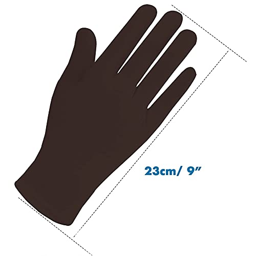 QSN STUFF Women's/Men's Cotton Sun burn Protection Double Layered Gloves & Women Cover Up Cotton Gloves, Cotton Hand Gloves for Bike and Riding (Black-Brown, Free Size, 2 Pairs)
