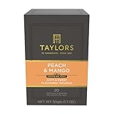 Taylors of Harrogate Peach & Mango, Herbal Tea, Individually Wrapped Teabags, 20 Count (Pack of 1), Juicy, Smooth, and Subtly Sweet, Caffeine-Free, Enjoy Hot or Iced, 20 Teabags