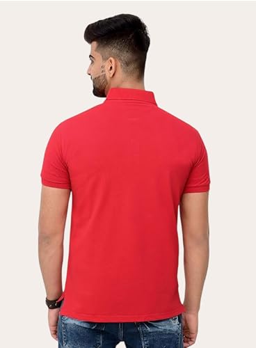 Image of 3BROS Men's Cotton Blend Half Sleeve Regular fit Comfortable Polo Neck T-Shirt (Pack of 1)