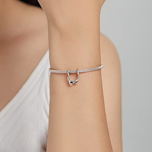 VOROCO 925 Sterling Silver Love Heart Charm for Charm Bracelet, Christmas Mother's Day Birthday Perfect Jewelry Gifts for Mom Grandma Daughter Friend Sister3