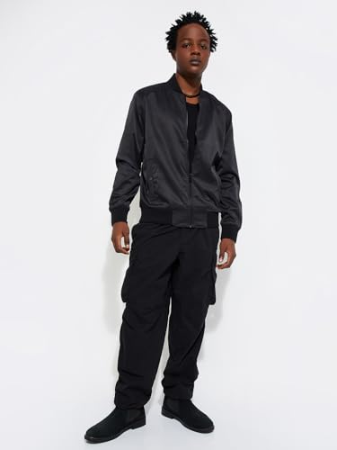 Image of Max Men Polyester Standard Length URB N Solid Bomber Jacket
