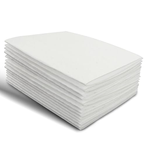 10 Pcs White Felt Fabric 28.5x18cm Non Woven Craft Felt Squares Soft Thick White Fabric for Crafts Halloween Christmas DIY Patchwork Sewing Valentine's Day Decorative Projects