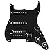 Musiclily Basic 11穴 HSS 配線済みピックガード Prewiredピックガード アルニコ 5 ハムバッカー ピックアップ セット搭載 フェンダー STストラトエレキギター用、黒3P