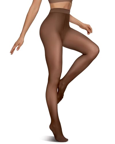 Vertvie Fleece Lined Tights for Women Thermal Pantyhose Fake Translucent Winter Warm Tights High Waisted Thick Leggings