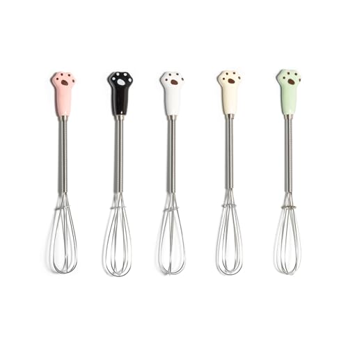 Mini Whisks 7 inch 5Pcs cat paw Stainless Whisk, Hand Egg Mixer f...