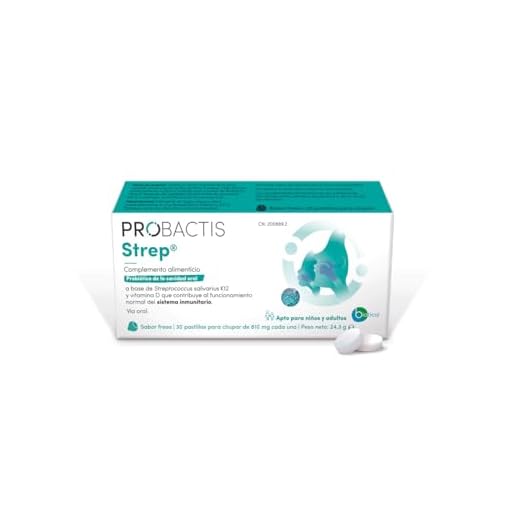 Probiótico Probactis Strep® - probiótico oral 30 pastillas para chupar para niños y adultos - con vitamina D - sabor fresa