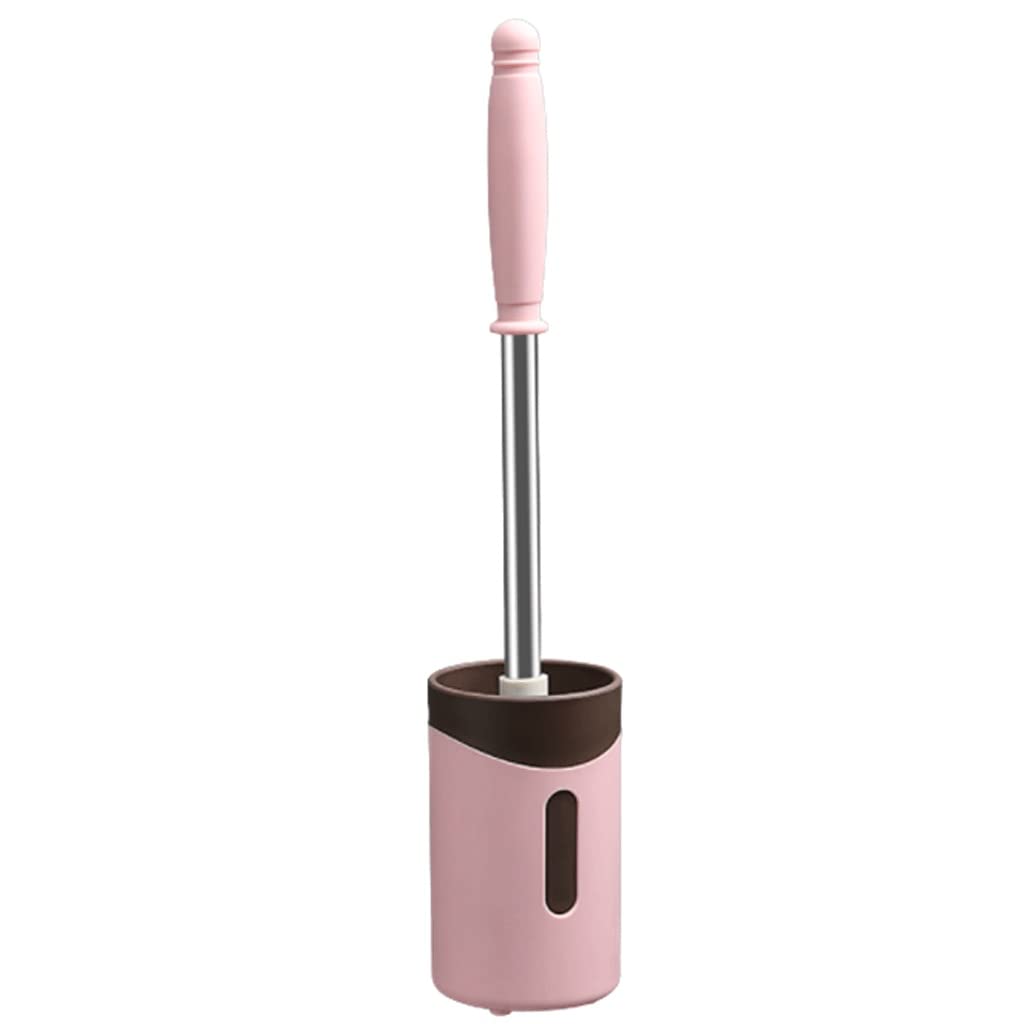 Spazzola per WC con Supporto, Spazzola per WC da Parete, setole Resistenti con buona Presa, Spazzola per WC per Sanitari da Bagno (Colore: Rosa)