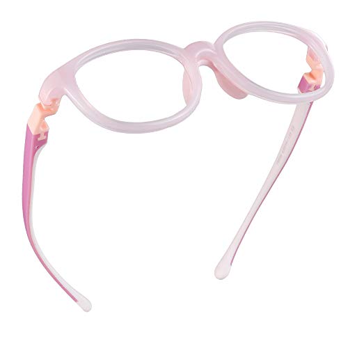 Image of LifeArt Kid Blue Light Blocking Glasses, Filter 85% of Harmful Blue Light, Anti Eyestrain and Blurry, Computer Glasses, Cut UV400 Anti Glare(Pink)