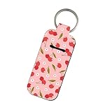 X-Institute Llavero portátil para bálsamo labial de cerezas y fresas hecho de neopreno impermeable para viajes diarios y actividades de compras a la moda, Nr40449, Talla única