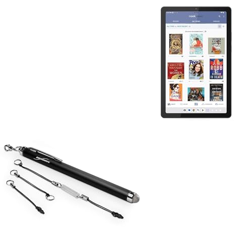 BoxWave Stylus Pen Compatible with Lenovo Nook Tablet (9 in) - EverTouch Capacitive Stylus, Fiber Tip Capacitive Stylus Pen - Jet Black