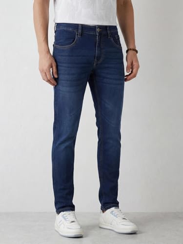 Image of WROGN Men's Slim Fit Jeans | Cotton Stretch | Mid Rise | Casual Denim