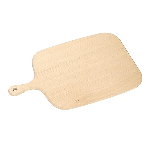 Tabla de quesos pequeña de madera de haya fuerte para colgar, simple tabla de cortar de madera multiusos para cocina, fiesta, cafetería (31,5 cm)