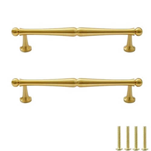 2 Piezas Manijas De Gabinete De Latón Macizo Manijas De Cobre Para Puertas De Armario Adecuadas Para Manijas De Cajones De Dormitorios Manijas De Cobre Para Muebles(Oro/Centro Del Agujero 160mm)
