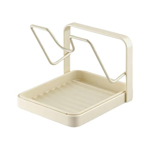 Genérico portatapas – Almacenamiento ahorro de espacio con bandeja de drenaje | Organizador de de cocina para ollas y estufas | para tabla de cortar, plato plano y espátula, armario