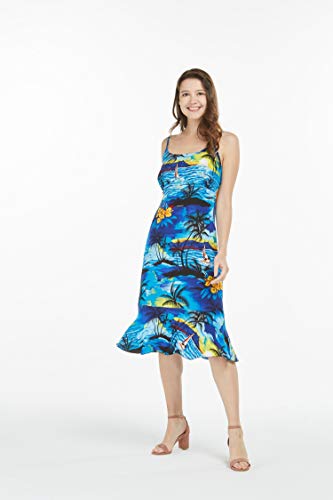 Image of Hawaii Hangover Family Matching Hawaiian Clothes, Sunset Blue | Family matching Hawaiian outfits, Sunset Blue, lightweight rayon, machine washable, tropical print, luaus, cruises